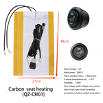 AFIXEASY Car Heated Pad, White Carbon Fiber Heated Seat Kit, 17.7x11in Universal Car Heated Seat Heater with High/Low Temperature Settings for Cloth, Leather, Vinyl Covered(1 Sets) thumbnail 1