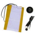 AFIXEASY Car Heated Pad, White Carbon Fiber Heated Seat Kit, 17.7x11in Universal Car Heated Seat Heater with High/Low Temperature Settings for Cloth, Leather, Vinyl Covered(1 Sets) thumbnail 2