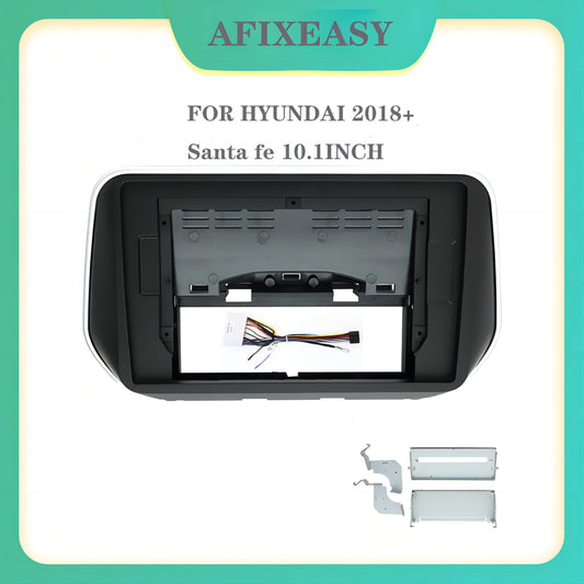 High Quality 2 Din Car Radio Fascia Fascias Panel 10inch Frame CD DVD Dash Audio Interior for HYUNDAI 2018 2019 2020 2021 2022 2023 SANTAFE Stereo Navigation Frame Android Screen TS18