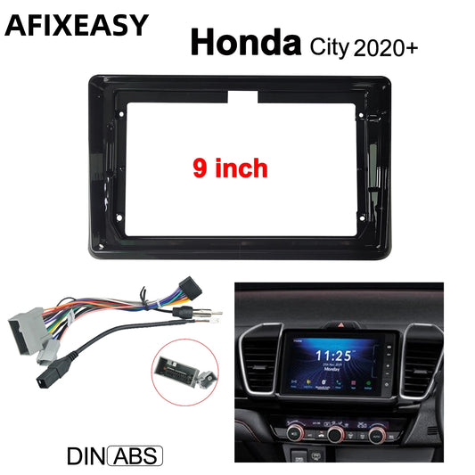 9inch Car Accessory 2din Fit For Honda City 2020+ Car Stereo Radio Fascia Panel Double Din Frame Audio Multimedia Player Frame Car Dash Kit Panel Frames Android Screen TS18 XY-095