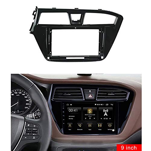9 inch Car Radio Fascia Frame for Hyundai I20 Left Wheel 2015 2016 2017 DVD GPS Navi Player Panel Dash Kit Installation Stereo Dash Panel Frame Trim Bezel Android Screen TS18 XY-199