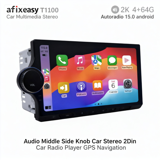 T100 Car Multimedia stereos 2k 4+64G Autoradio 15.0 android audio Middle side knob Car Stereo 2Din car radio player GPS navigation