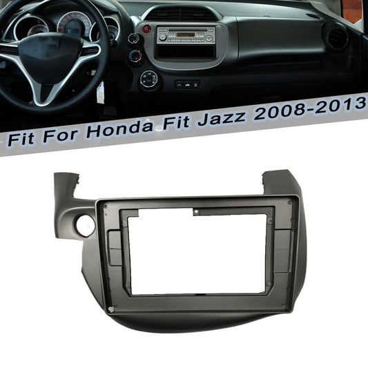 Hot Front Trim Panel Stereo Radio 10inch Frame Bezel Panel Bezel Trim 2 DIN for Honda Fit Jazz 2008-2013 Android Screen TS18 XY-221