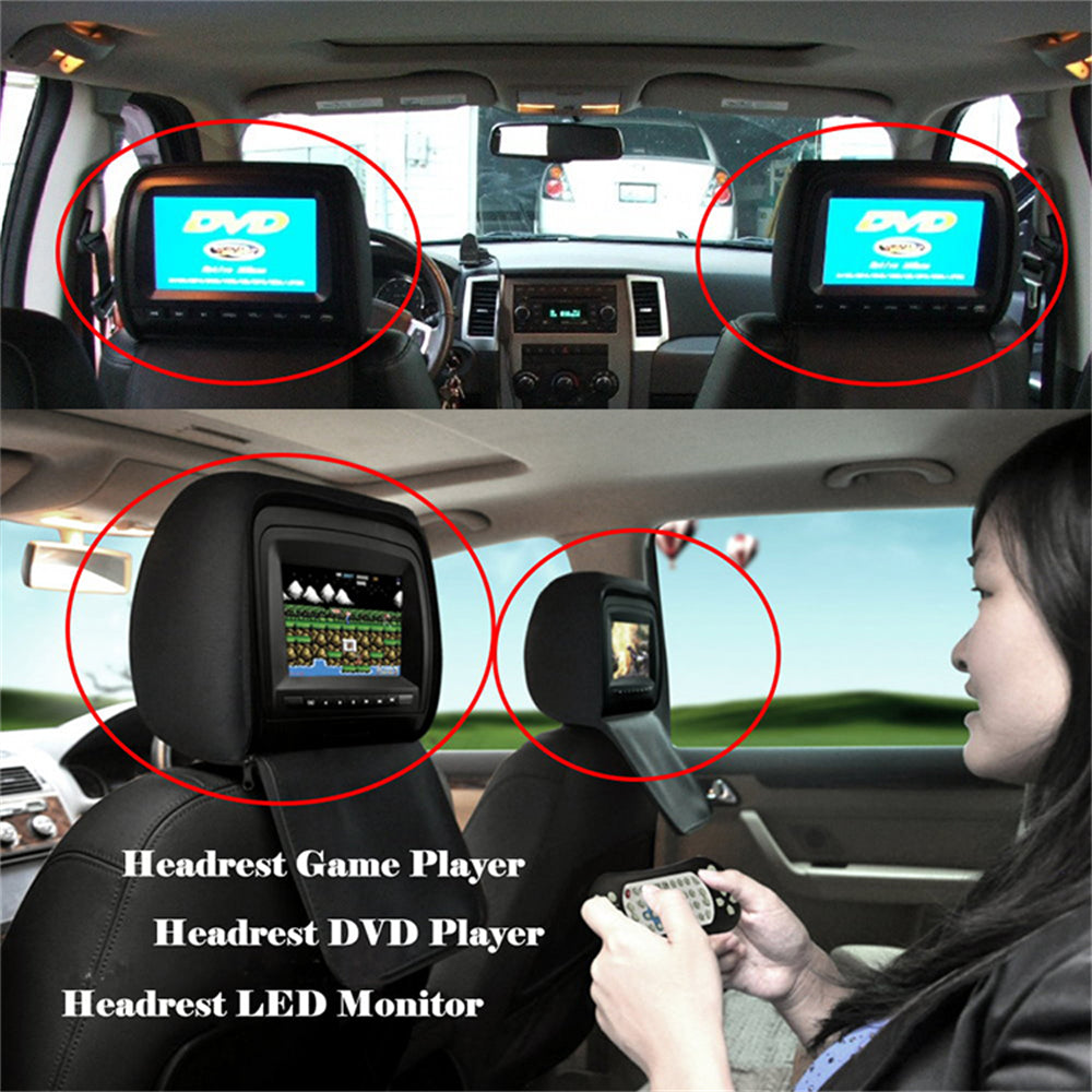 Afixeasy Universal Car Headrest car DVD Player HD Multimedia 7 Inch DC12V Car LCD Digital Display HD Headrest Monitor