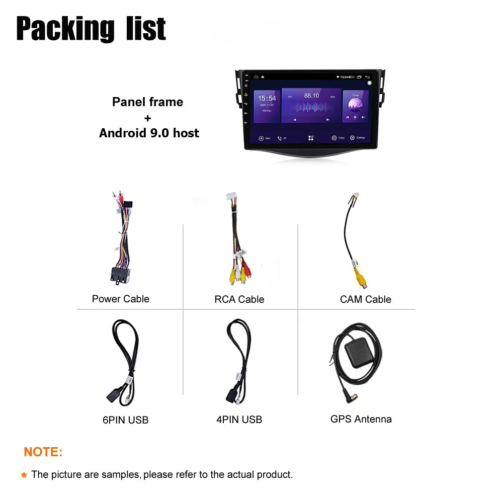 Android 9.0 Rom 4*64GB Car video Multimedia Player Car DVD For Toyota RAV4 3 XA30 2005 - 2013 9INCH Car GPS Radio Video Navigation