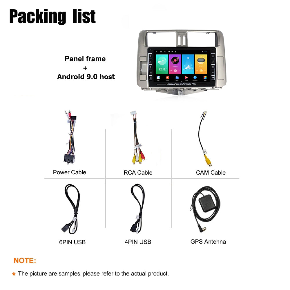 Android 9.0 Rom 4*64GB Car video Multimedia Player Car DVD For Toyota Land Cruiser Prado 150 2009-2013 9INCH Car GPS Radio Video Navigation