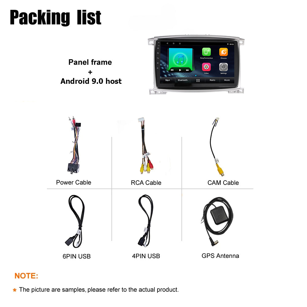 Android 9.0 Rom 4*64GB Car video Multimedia Player Car DVD For Toyota Land Cruiser 2002 - 2007 10INCH Car GPS Radio Video Navigation