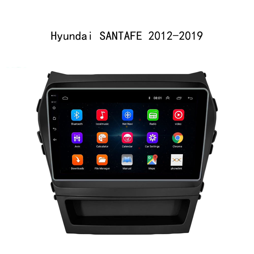 Android 10 Car Radio for Hyundai SANTAFE 2012-2019 IPS Screen 9 Inch Rom 2GB 32GB Car Video Multimedia Player DVD Video Navigation Support GPS 4G Network Carplay DSP XY-079