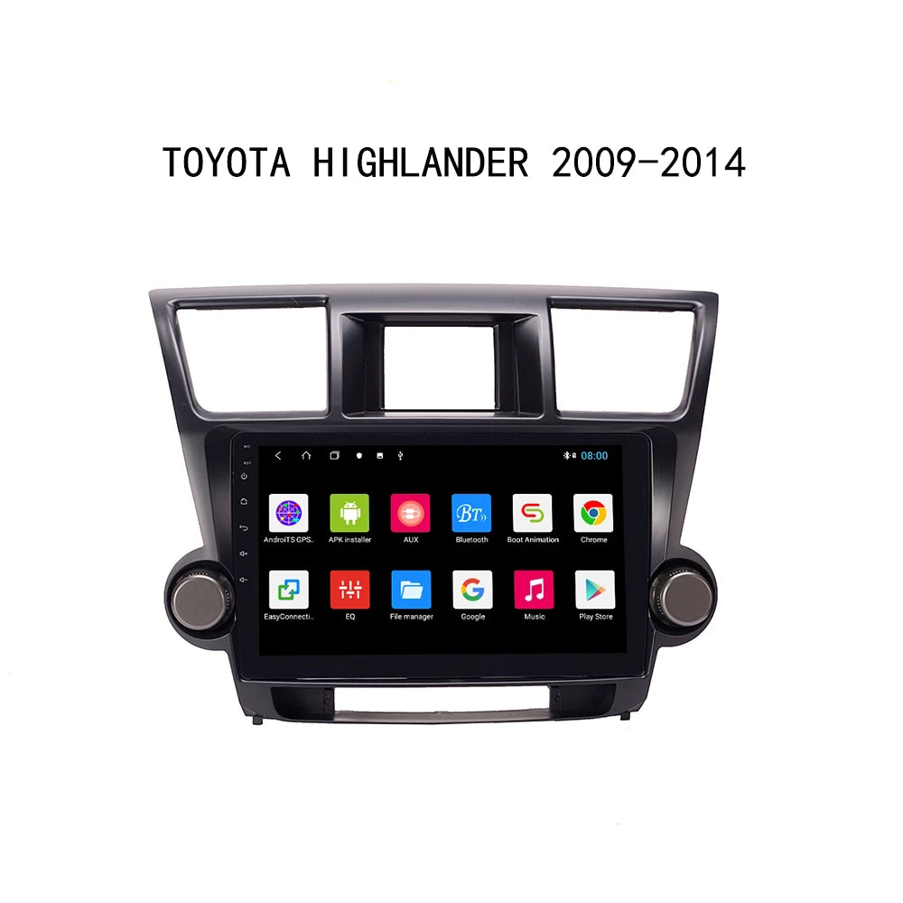 Android 10 Car Radio for Toyota Highlander 2009-2014 IPS Screen 9 Inch Rom 2GB 32GB Car Video Multimedia Player Support GPS 4G Network Carplay DSP XY-093
