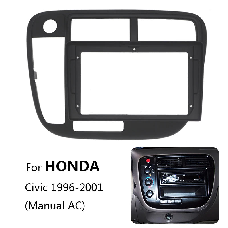 High quality 9 inch car radio dashboard dashboard for Honda civic 1996 1997 1998 1999 2000 2001 manual ac stereo mounting bezel panel frame XY-315