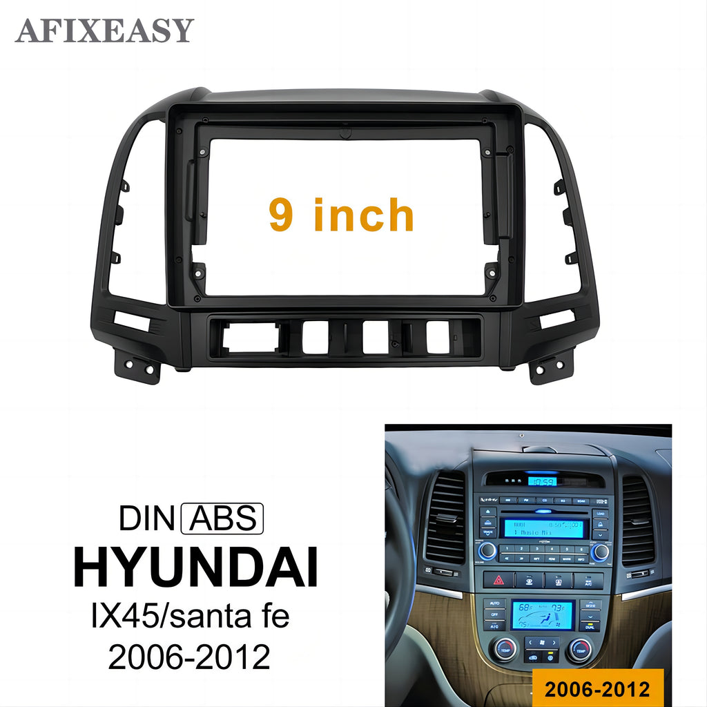 Car Fascia For HYUNDAI IX45/ santa fe 2006 2007 2008 2009 2010-2012 Panel Double Din Dash Installation Kit Car DVD Radio Frame Navigation Stereo 9inch Frames XY-193