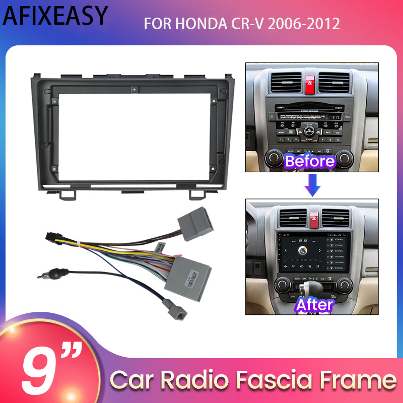 9inch Android Car Radio Fascia Panel Car Video DVD TV Radio Autoradio Trim Stereo Head Unit for Honda CRV 2006 2007 2008 2009 2010 2011 2012 Android Screen TS18