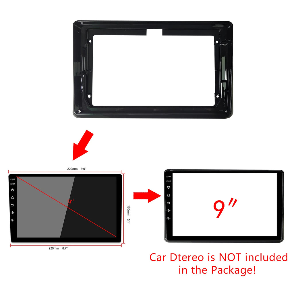 9inch Car Accessory 2din Fit For Honda City 2020+ Car Stereo Radio Fascia Panel Double Din Frame Audio Multimedia Player Frame Car Dash Kit Panel Frames Android Screen TS18  XY-095