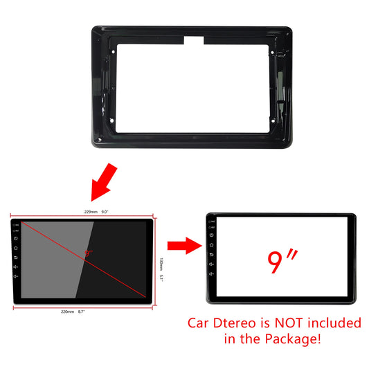 9inch Car Accessory 2din Fit For Honda City 2020+ Car Stereo Radio Fascia Panel Double Din Frame Audio Multimedia Player Frame Car Dash Kit Panel Frames XY-095