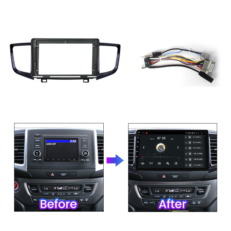 10inch Car Accessory 2din Radio Panel Bracket for Honda Pilot 2016 2017 2018 2019 Android Multimedia Head Unit Host Android Player Frames XY-130