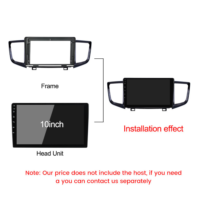 10inch Car Accessory 2din Radio Panel Bracket for Honda Pilot 2016 2017 2018 2019 Android Multimedia Head Unit Host Android Player Frames XY-130