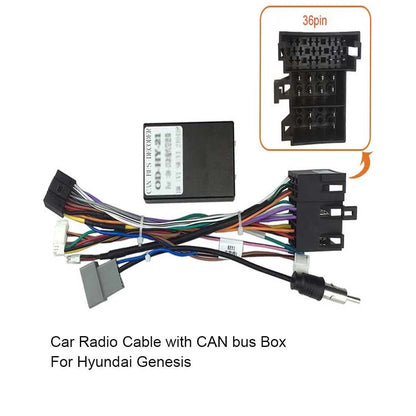 Plastic Dashboard Trim Frame, Car Radio, Dashboard Mounting Kit, Cable and CAN Bus Box, 2 DIN, 9" for Hyundai Genesis 2008 2009 2010 2011 2012 Navigation Stereo Frames Android Screen TS18 XY-202