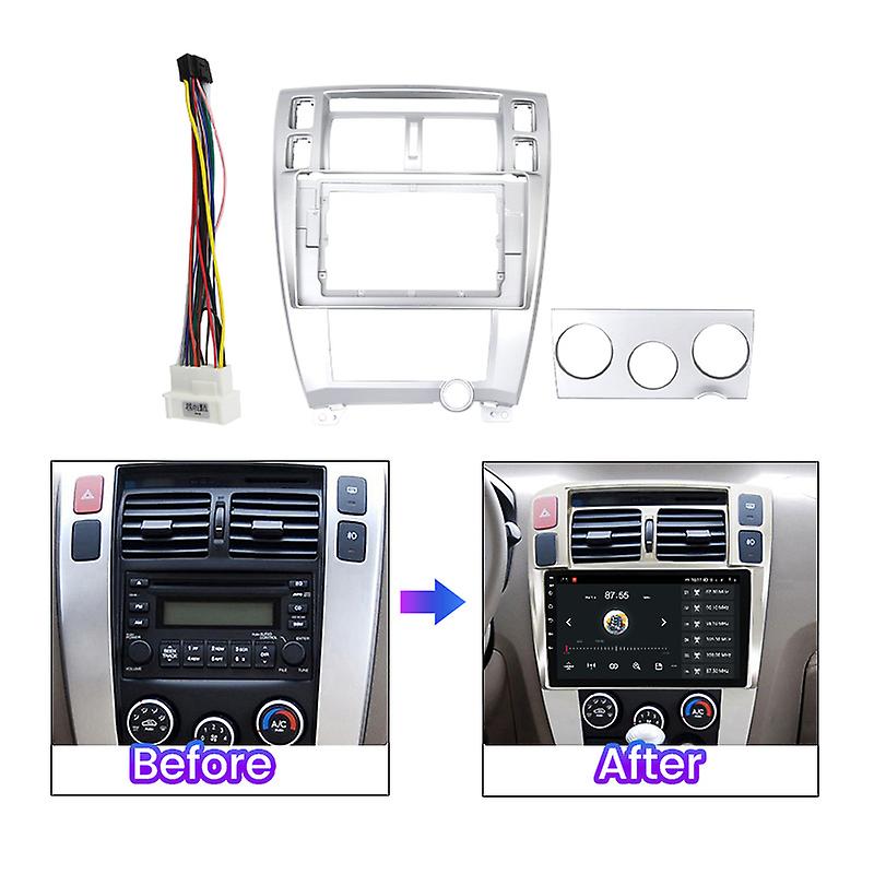 2Din Car DVD Frame Audio For Hyundai Tucson 2006-2012 Fitting Adaptor Dash Trim Kits Facia Panel Navigation Stereo Frames Android Screen TS18 XY-196