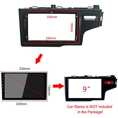 High Quality 9 Inch Car Radio Front Trim Frame for Honda Fit Jazz 2014-2019 DVD GPS Navigation Player Panel Dashboard Kit Mount Stereo Frame Trim Bezel XY-222