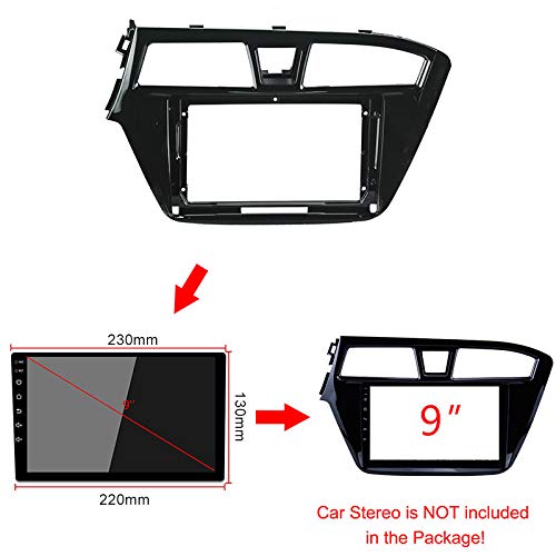 9 inch Car Radio Fascia Frame for Hyundai I20 Left Wheel 2015 2016 2017 DVD GPS Navi Player Panel Dash Kit Installation Stereo Dash Panel Frame Trim Bezel XY-199