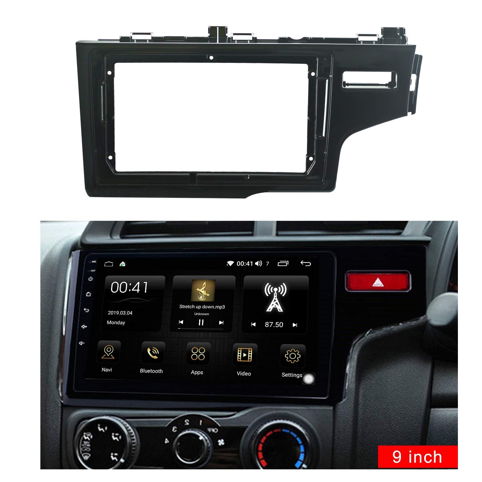 High Quality 9 Inch Car Radio Front Trim Frame for Honda Fit Jazz 2014-2019 DVD GPS Navigation Player Panel Dashboard Kit Mount Stereo Frame Trim Bezel Android Screen TS18  XY-222