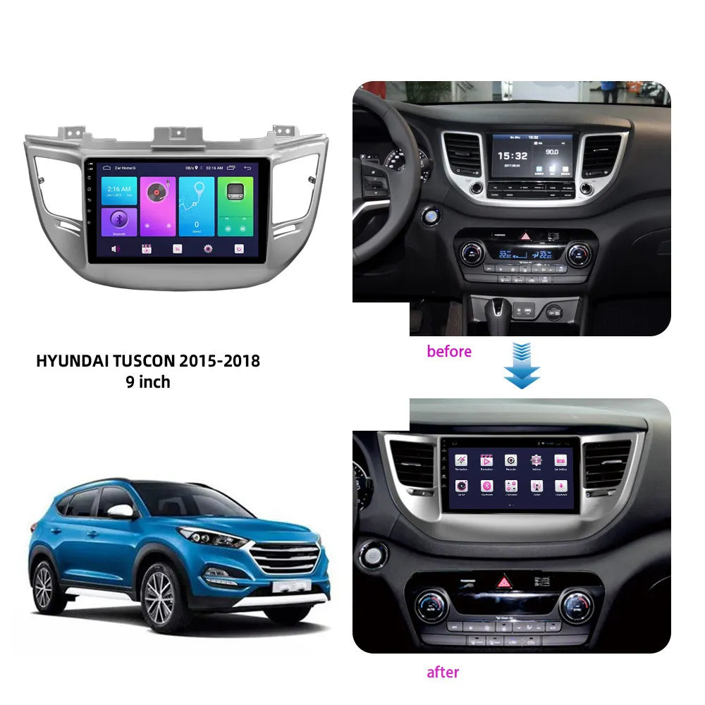 Ezonetronics For 2016-2018 Hyundai Tucson Car Stereo installation kit fascia panel Car Radio Frame Adapter Cover