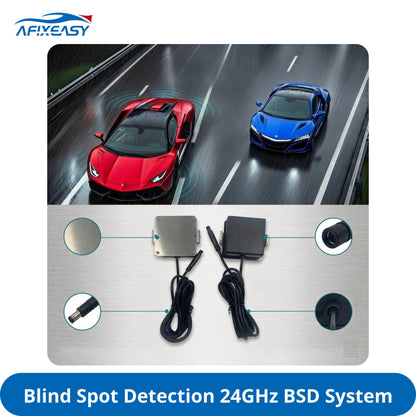 Universal BSD Blind Spot Monitoring System | 24GHz Microwave Radar Lane Change Assist | Vehicle Safety Blind Zone Detection Alert with LED Indicators