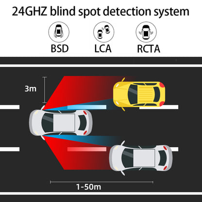 Universal BSD Blind Spot Monitoring System | 24GHz Microwave Radar Lane Change Assist | Vehicle Safety Blind Zone Detection Alert with LED Indicators
