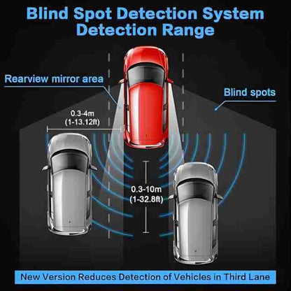 Universal BSD Blind Spot Monitoring System | 24GHz Microwave Radar Lane Change Assist | Vehicle Safety Blind Zone Detection Alert with LED Indicators