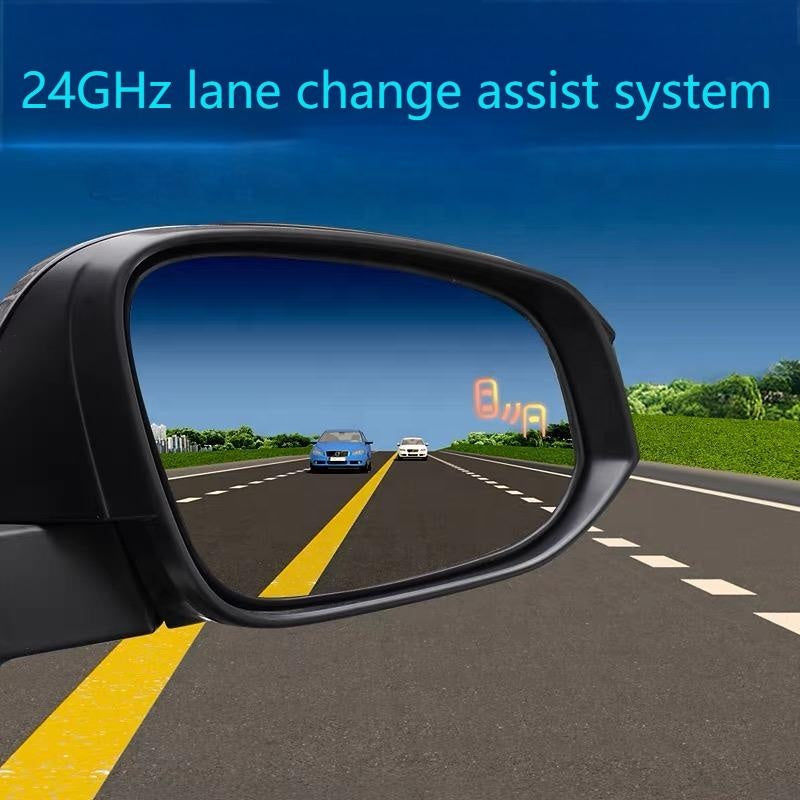 Universal BSD Blind Spot Monitoring System | 24GHz Microwave Radar Lane Change Assist | Vehicle Safety Blind Zone Detection Alert with LED Indicators