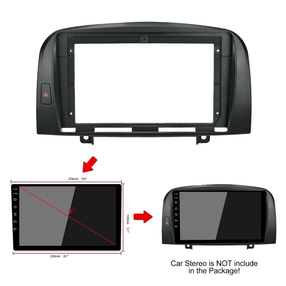 Car Stereo Radio Fascia Trim 9inch Frame For Hyundai SONATA 2004-2008 car parts interior dashboard navigation touch screen car DVD player mounting rack racing dashboard Build-in 2DIN Android Screen TS18 XY-190