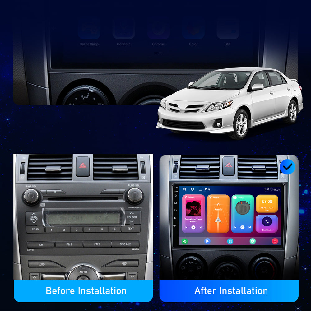 High Quality MTK 6580 1+16G Support WiFi MP5 Stereo GPS FM EQ BT Carplay 2.5D Touch Screen Navigation Android Auto 9 inch 10 inch Car Radio Player Android 2DIN Multimedia Player