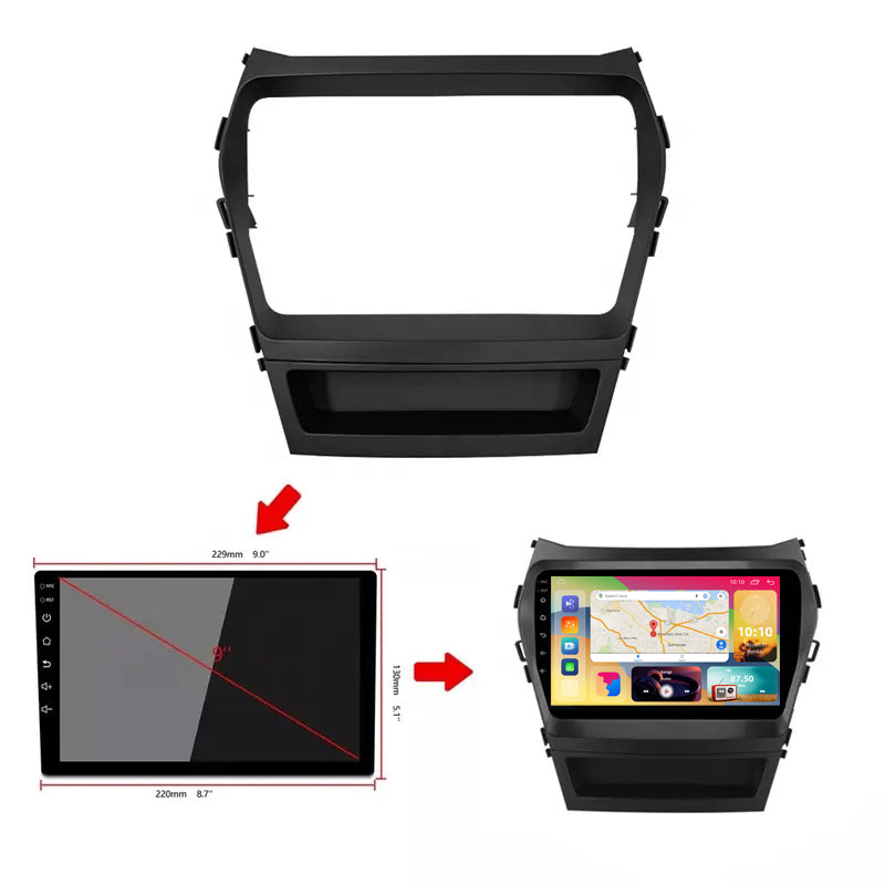 Hot selling 9" Car Radio Fascia For Hyundai Santafe IX45 2012 2013 2014 2015 2016 DVD Stereo Frame Plate Adapter Mounting Dash Installation Bezel Navigation Android Cars Radio Frame