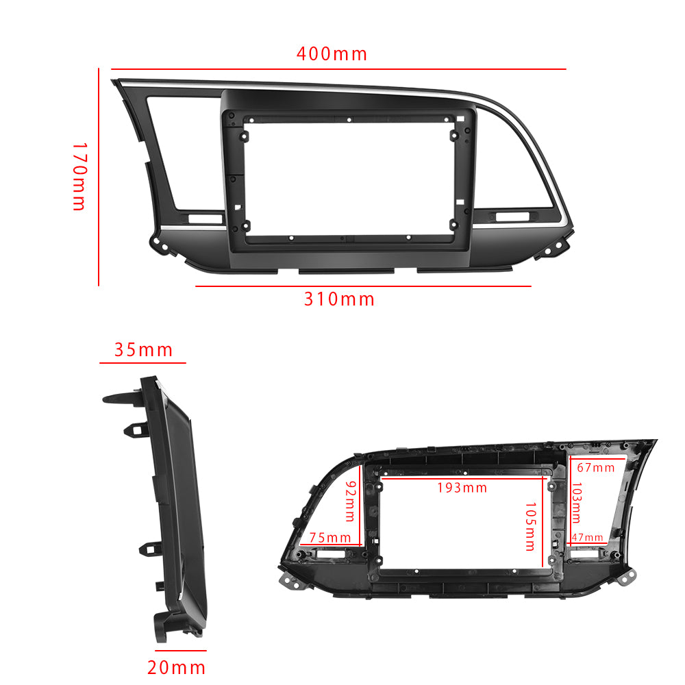 High Quality Hyundai ELANTRA 2016 2017 2018 9'' Android Dashboard Car Radio Frame Special Kit Damage-free Kit Car Fascia Cars Player Car Center Control Frame