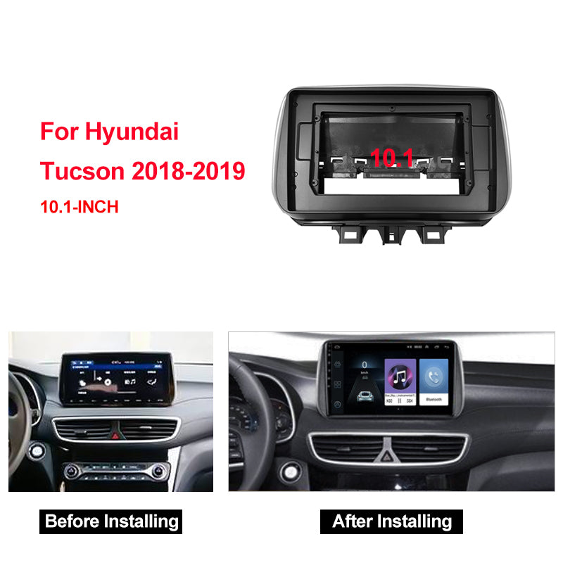 High Quality 1-2Din Car DVD Frame Audio Fitting Adaptor Dash Facia Panel 10inch For HYUNDAI TUCSON 2018-2019 Double Din Radio Car Player Navigation Android Cars Radio Frame