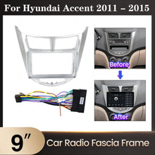 Load image into Gallery viewer, High Quality 9inch Abs Car Frame Radio For Hyundai 2011-2015 I-25/Accent/Solaris/Verna Double Din Car Radio Plastic Frame Panel Special Frame Android Radio Car Monitor Frames Car Stereo Frame