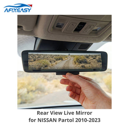 AFIXEASY Streaming Rearview Mirror with Large LCD Screen Live with Camera for Nissan Patrol 2010 - 2023