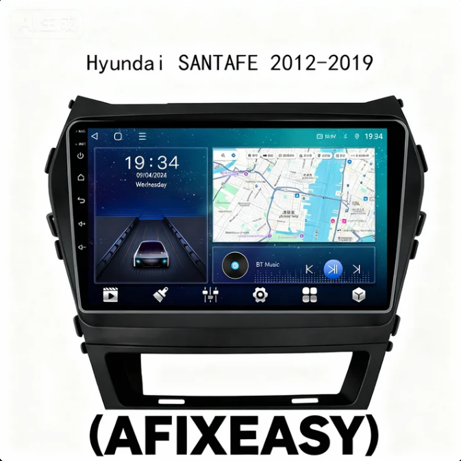 Android 10 Car Radio for Hyundai SANTAFE 2012-2019 IPS Screen 9 Inch Rom 2GB 32GB Car Video Multimedia Player DVD Video Navigation Support GPS 4G Network Carplay DSP Android Screen TS18 XY-079