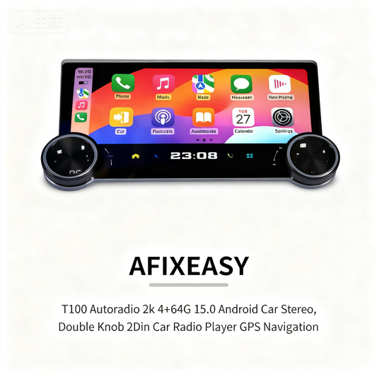 T100 Car Multimedia stereos 2k 4+64G Autoradio 15.0 android audio Middle double knob Car Stereo 2Din car radio player GPS navigation