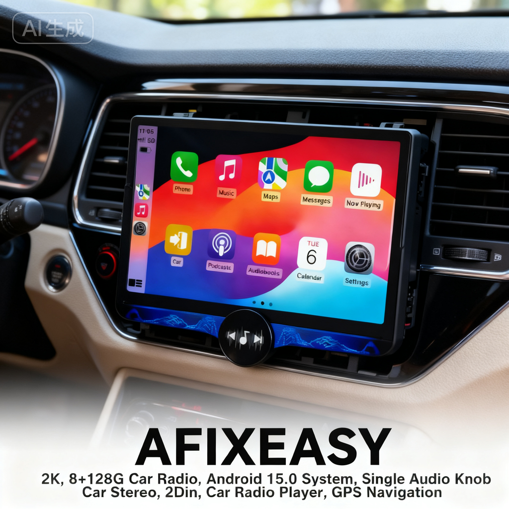 T133 Car Multimedia stereos 2k 8+128G Autoradio 15.0 android audio Middle single knob Car Stereo 2Din car radio player GPS navigation