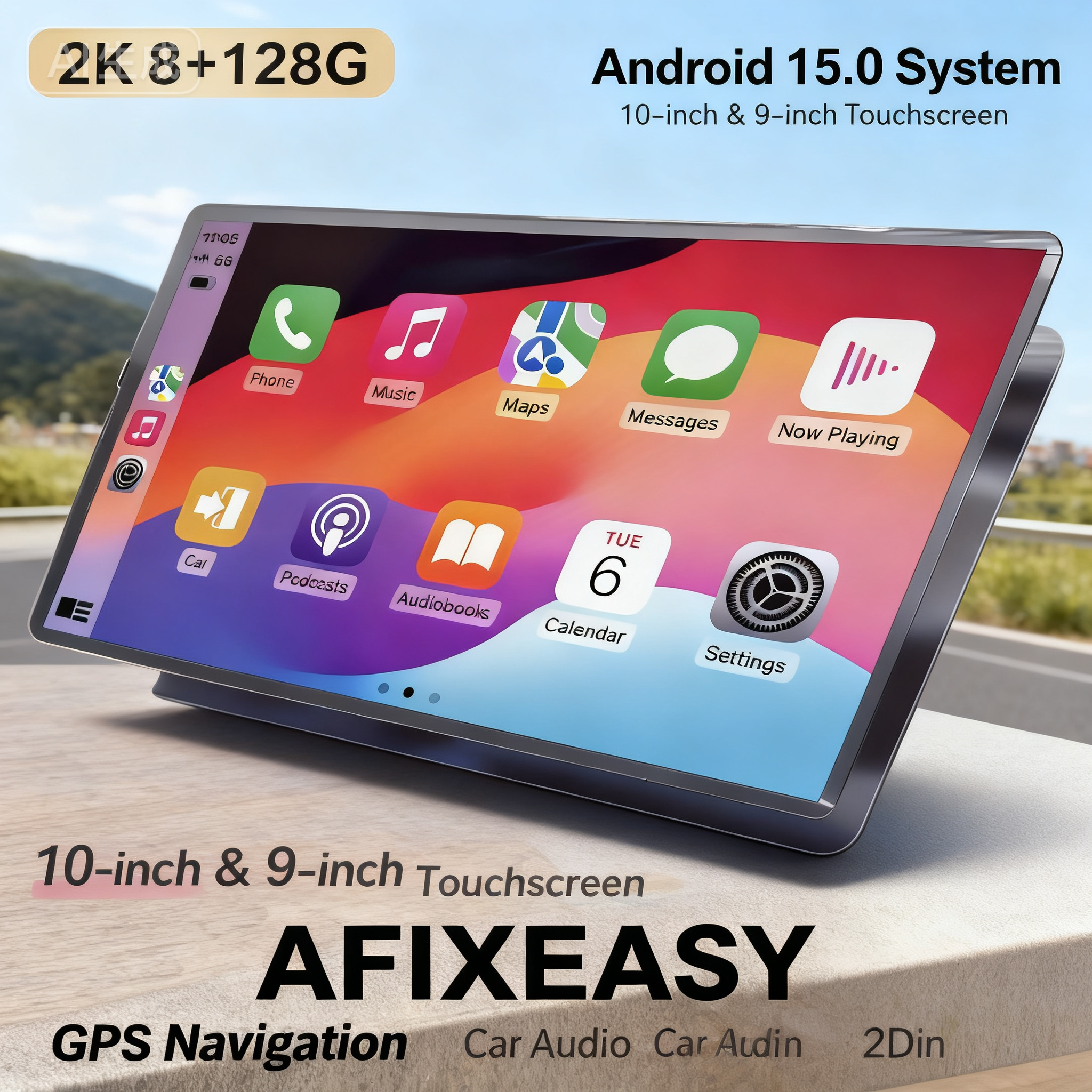 T133 Car Multimedia stereos blue Screen 2k 8+128G Autoradio 15.0 android audio 10 inch 9 inch touch screen Car Stereo 2Din car radio player GPS navigation