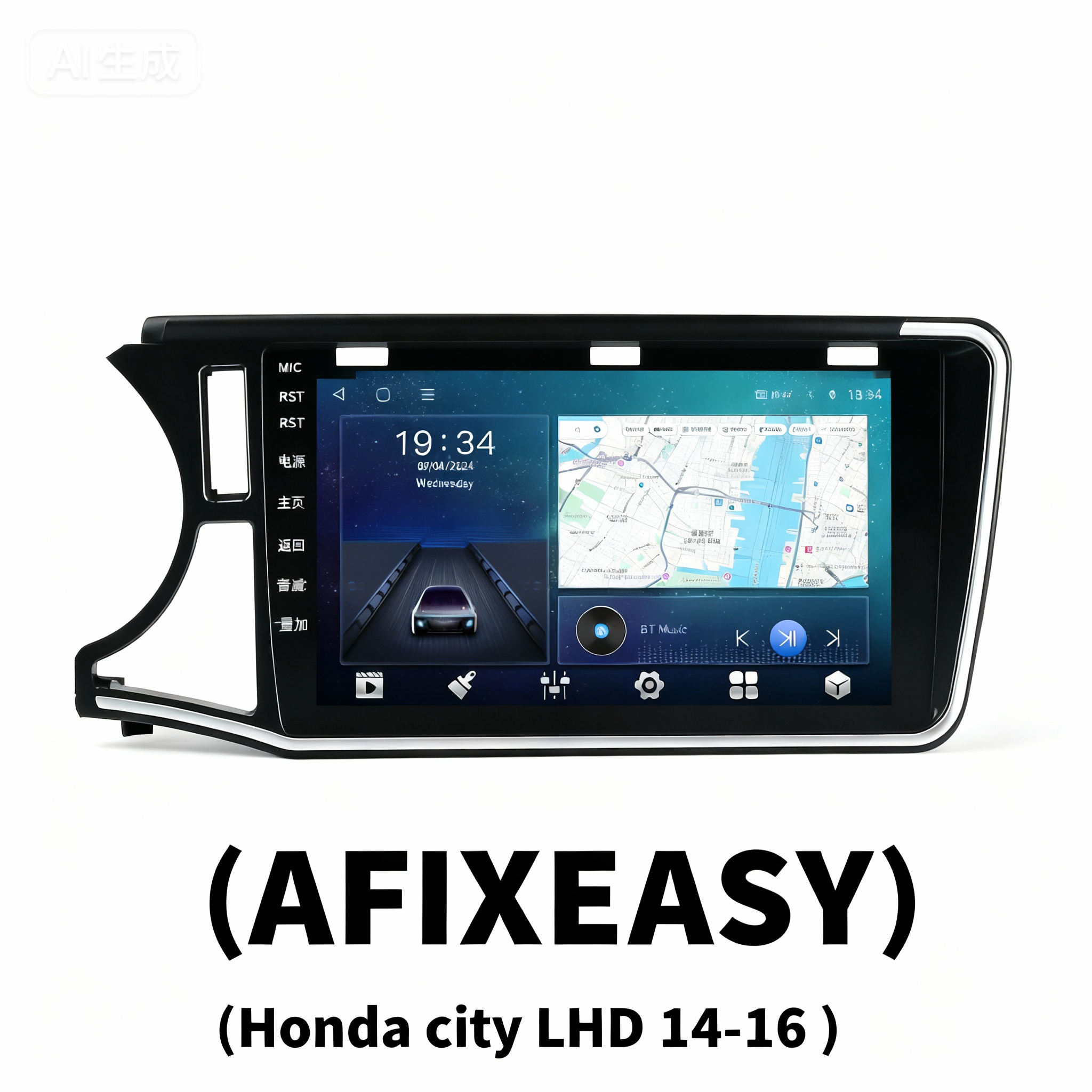 10.1" Car Accessory 2din radio Fascia Frame Install Panel Dashboard for Honda city Left 2014 cars Stereo Audio Multimedia Player Frames Android Screen TS18 XY-099