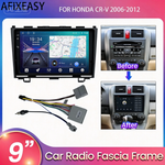 9inch Android Car Radio Fascia Panel Car Video DVD TV Radio Autoradio Trim Stereo Head Unit for Honda CRV 2006 2007 2008 2009 2010 2011 2012 Android Screen TS18 thumbnail 1