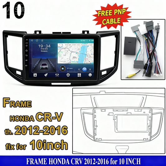 10inch inch Android Car Radio Fascia Panel Frame Head Unit Honda CRV 2012 2013 2014 2015 2016 10 Inch Bingkai Panel TV Mobil Stereo Frames Android Screen TS18 XY-219
