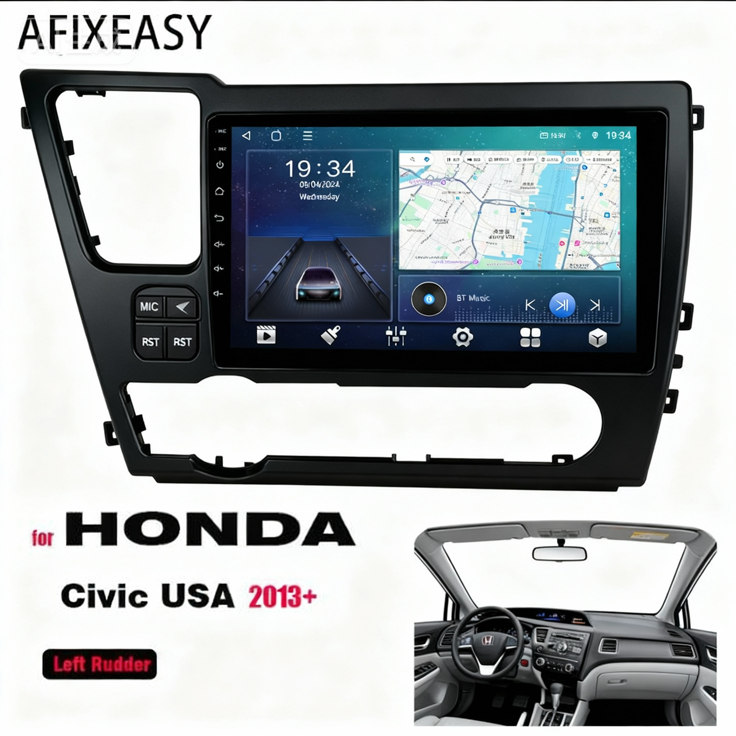 9" Car radio Fascia Panel Trim Stereo Frame for Honda Civic 2013 2014 2015 North America version Android Screen TS18 XY-217