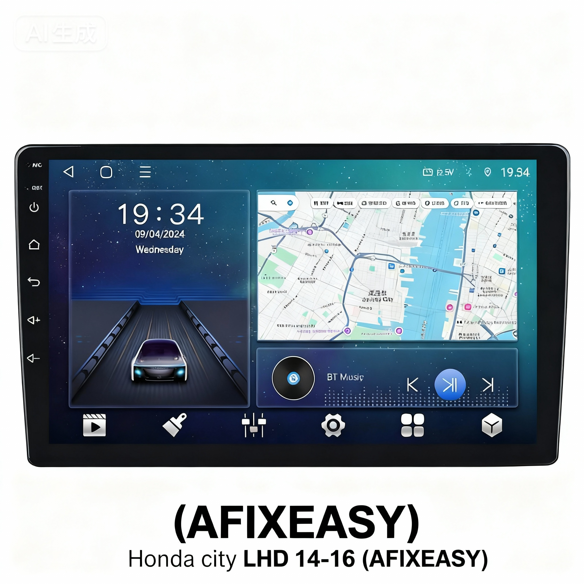 9inch Car Accessory 2din Fit For Honda City 2020+ Car Stereo Radio Fascia Panel Double Din Frame Audio Multimedia Player Frame Car Dash Kit Panel Frames Android Screen TS18  XY-095