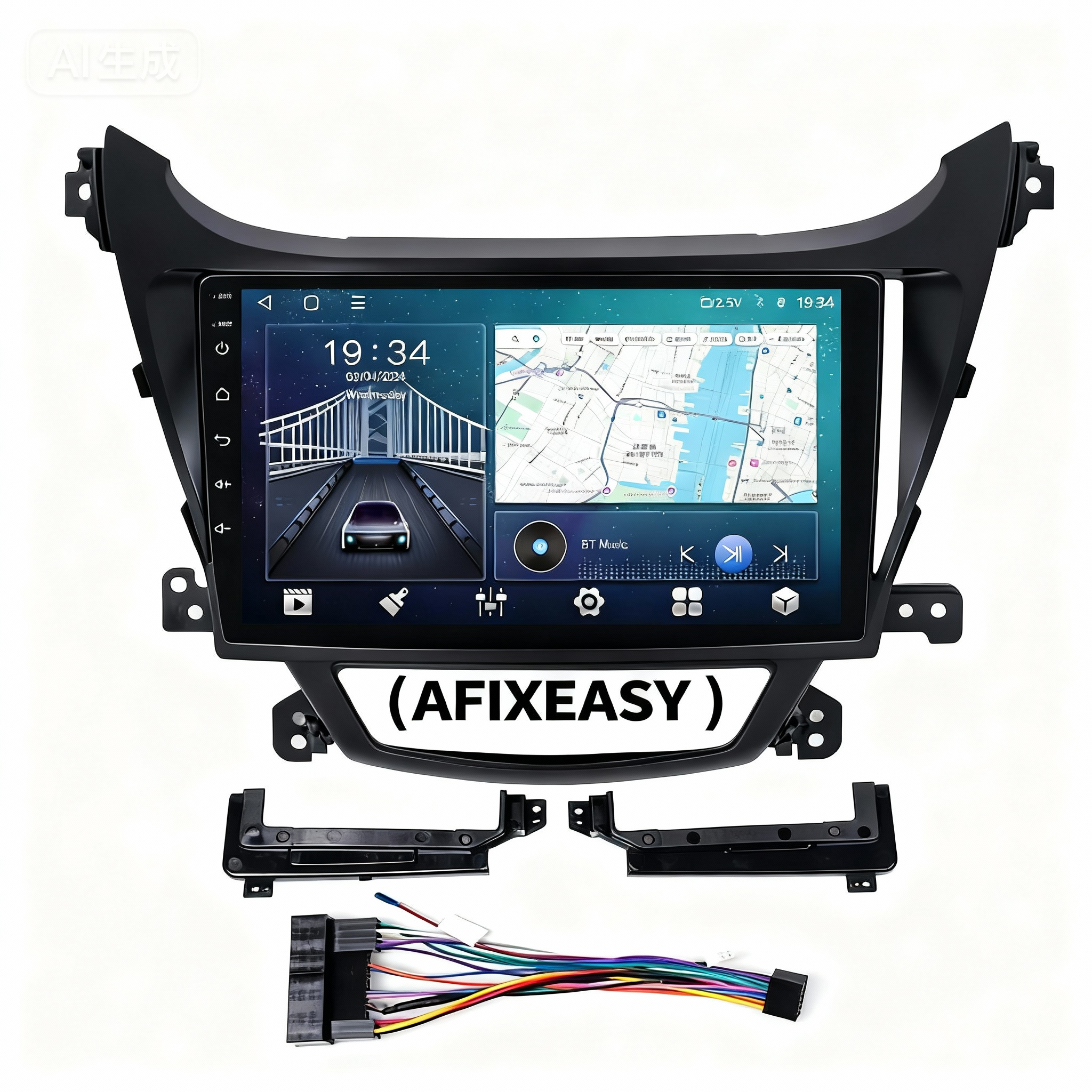 High Quality Car GPS Navigation Fascia Panel For HYUNDAI ELANTRA 2012 9 Inch Screen 2 Din Android Dashboard Radio Stereo Fascias Panel Frame Android Screen TS18
