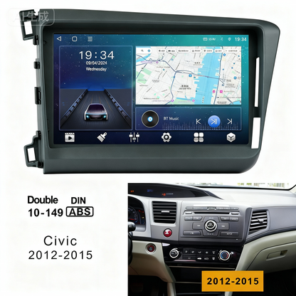 Original 9 inch 2din car radio Fascia,For HONDA CIVIC 2012 2013 2014 2015, (left wheel) Stereo Panel Dash Installation Double Din CD DVD Navigation GPS frame Android Screen TS18 XY-013