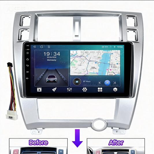 2Din Car DVD Frame Audio For Hyundai Tucson 2006-2012 Fitting Adaptor Dash Trim Kits Facia Panel Navigation Stereo Frames Android Screen TS18 XY-196