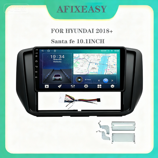 High Quality 2 Din Car Radio Fascia Fascias Panel 10inch Frame CD DVD Dash Audio Interior for HYUNDAI 2018 2019 2020 2021 2022 2023 SANTAFE Stereo Navigation Frame Android Screen TS18